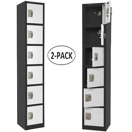 Adiroffice 12 in W, 12 in D, 72 in H, Steel ADI629-206-B-W-PKG-2